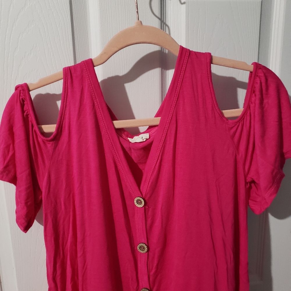 Hot pink button up